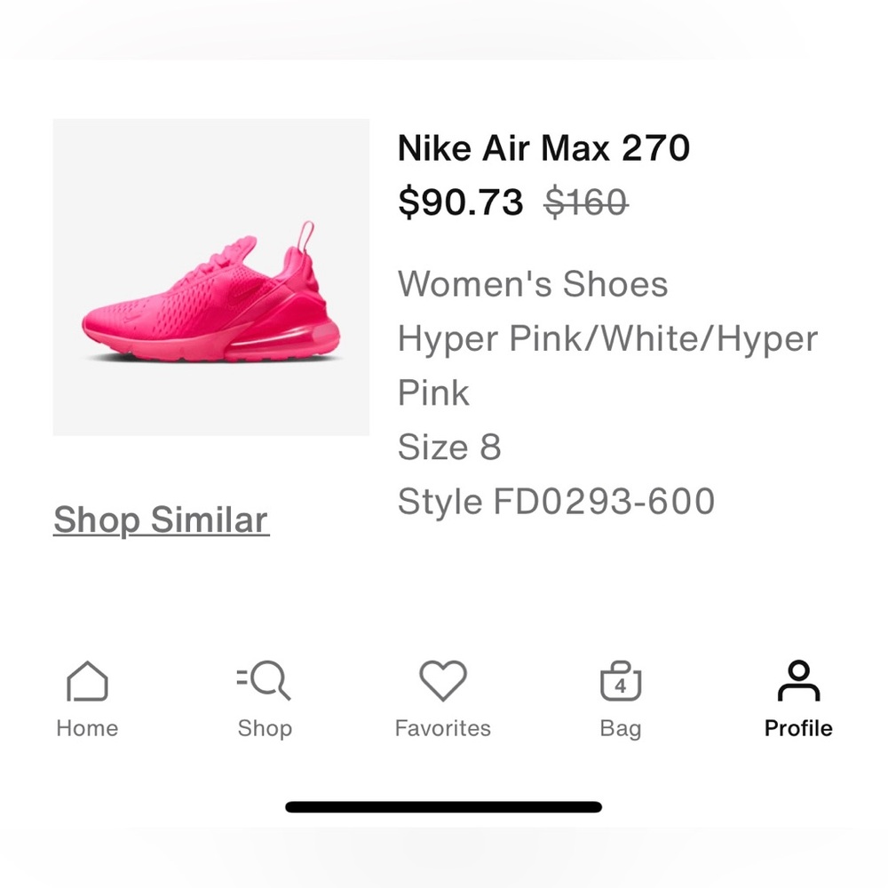 Nike Air Max 270- Hyper Pink— NO BOX